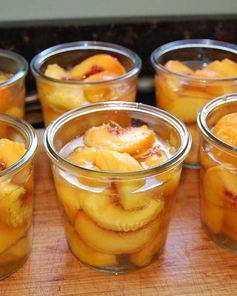 Десерт из консервированных персиков