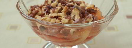 десерт из персиков с грецкими орехами и йогуртом. Шаг 4