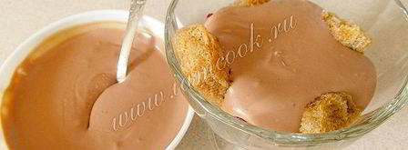 десерт с шоколадным кремом и малиной. Шаг 6