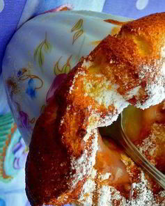 Нежнейший пудинг с ревнем и заварным кремом