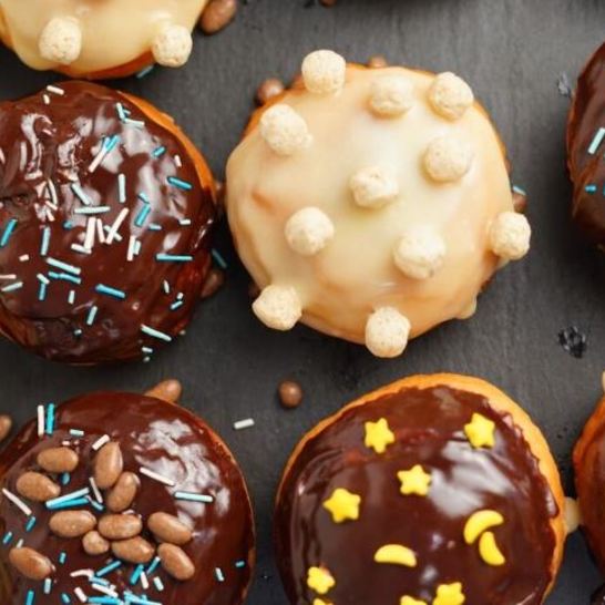 Рецепт пончиков берлинеры с заварным кремом и шоколадной помадкой