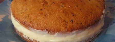 тортик с заварным лимонно-сгущенным кремом и сливками. Шаг 7