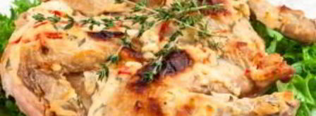 цыпленок, запеченный под кремом из филадельфии, чеснока, перца и тимьяна. Шаг 9