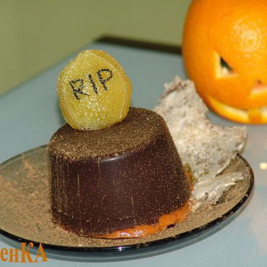 Рецепт тыквенного крема чиз с маршмеллоу в шоколаде на halloween