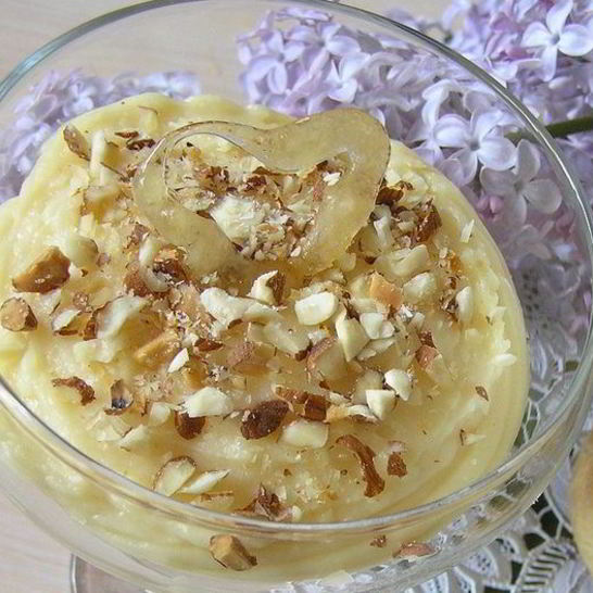 Рецепт заварного крема с миндалем