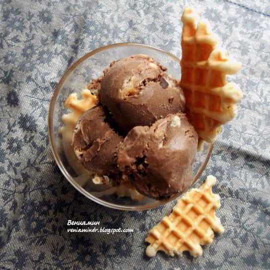 Рецепт кофейного мороженого с маскарпоне и вафлями