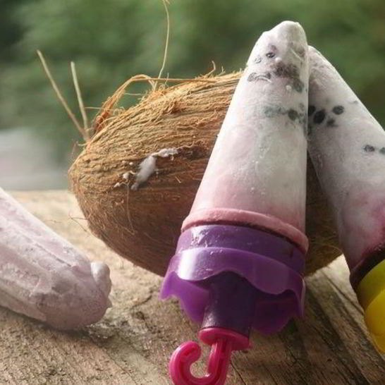 Рецепт кокосового мороженого с ежевикой