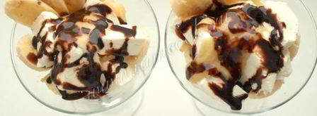 мороженое с лимонным курдом, шоколадом и бананом. Шаг 5