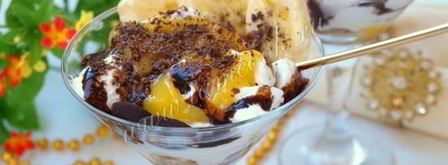 мороженое с лимонным курдом, шоколадом и бананом. Шаг 6