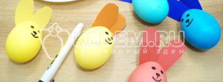 крашеные яйца пасхальные кролики. Шаг 6