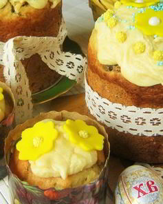 Творожный кулич с шоколадной глазурью