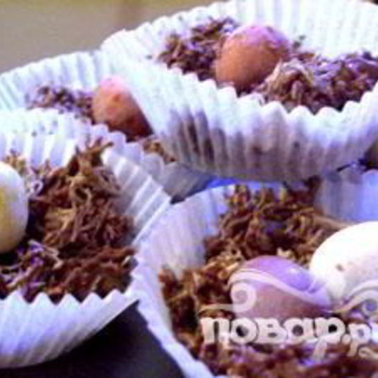 Рецепт шоколадных гнезд на пасху