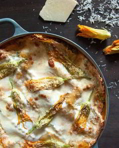 Кабачковое суфле под грибным соусом