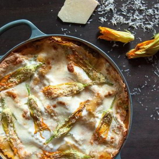 Рецепт кабачкового суфле под грибным соусом