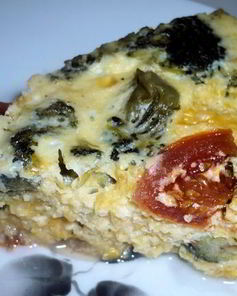 Кукурузное суфле с брокколи и помидорами