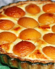 Сладкий киш с творожным суфле и абрикосами