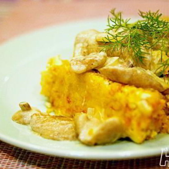 Рецепт суфле из овощей под маслятами в сметане