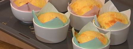 суфле с горошком, грюйером и розовым перцем. Шаг 11