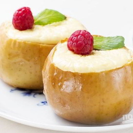 Рецепт запеченных яблок с творогом