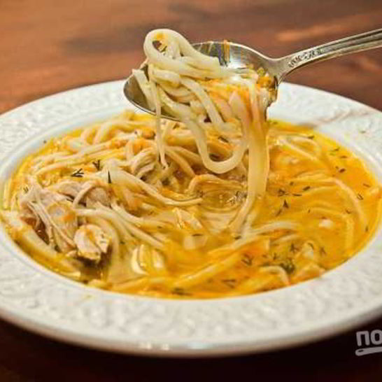 Рецепт домашней лапши с курицей