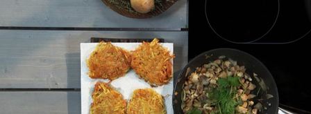 картофельные драники с грибами. Шаг 3