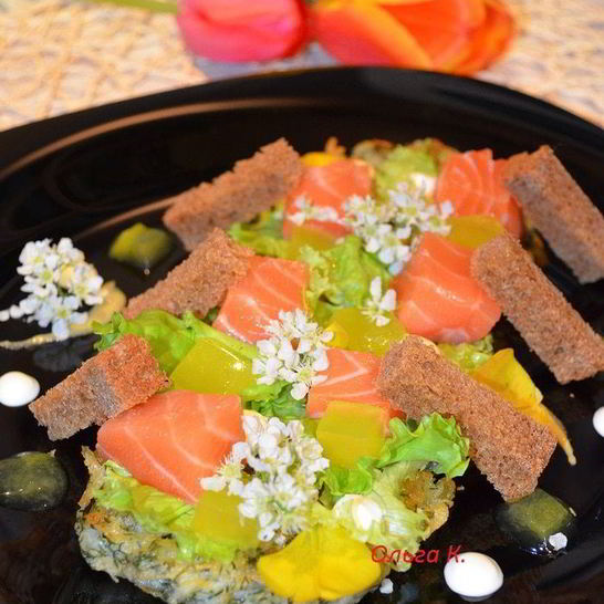 Рецепт лосося на картофельном дранике