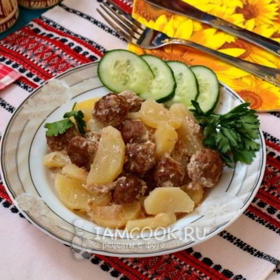 Рецепт фрикаделек с картошкой в духовке