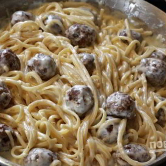 Рецепт макарон с фрикадельками