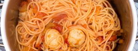 спагетти с куриными фрикадельками. Шаг 10