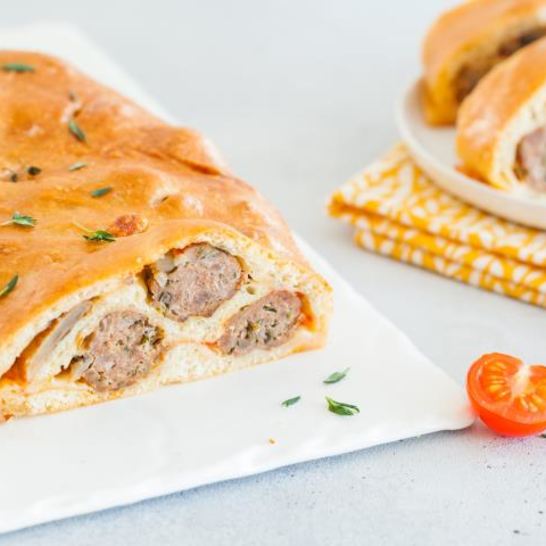 Рецепт стромболей с фрикадельками