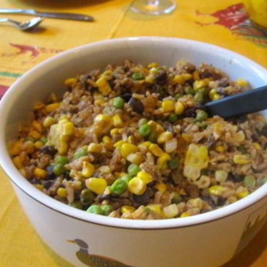 Рецепт гарнира из риса с кукурузой и фасолью