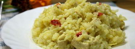 ароматный рис с курицей и овощами в сливках. Шаг 8