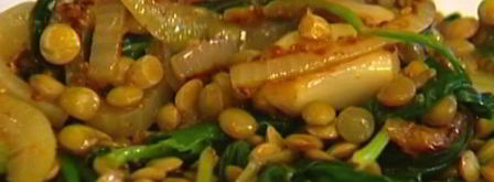 чечевица со шпинатом, тмином и кориандром. Шаг 9