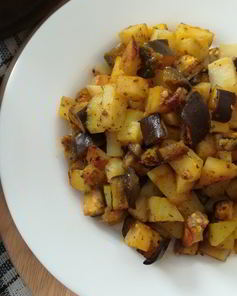 Картофель с баклажаном в духовке