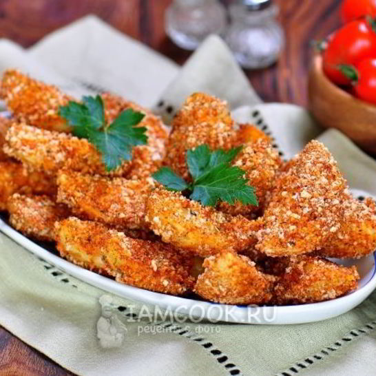 Рецепт картофеля в сырно-пряной панировке