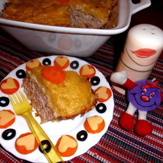 Рецепт картофельной шапки на курином фарше