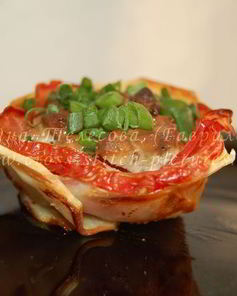 Картофельные цветы с печенью в сметане