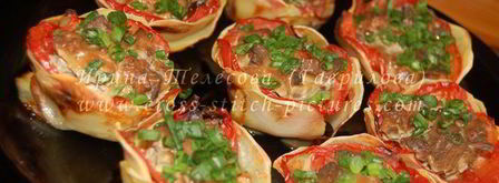 картофельные цветы с печенью в сметане. Шаг 12