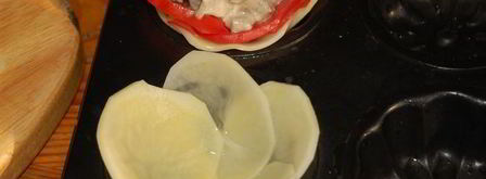 картофельные цветы с печенью в сметане. Шаг 8