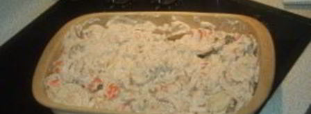 картошка с курицей и грибами в духовке. Шаг 5