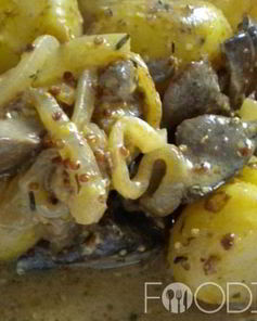 Картошка с печенью в мультиварке