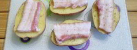 картошка с салом в духовке кораблики. Шаг 4