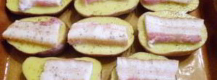 картошка с салом в духовке кораблики. Шаг 5