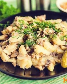 Картошка с шампиньонами жареная