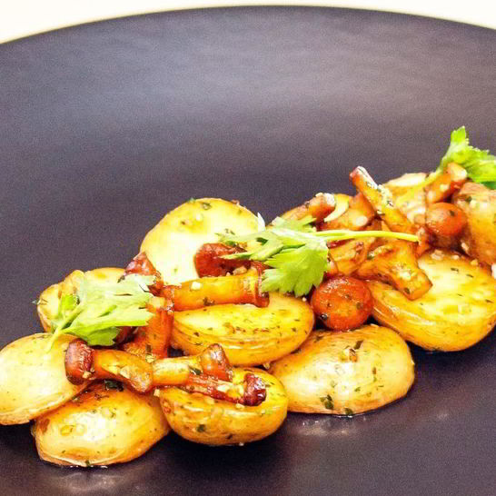 Рецепт мини-картофеля с лисичками