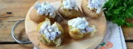 печеный картофель с селедочным соусом. Шаг 6