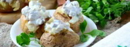 печеный картофель с селедочным соусом. Шаг 7