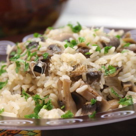 Рецепт риса с грибами в горшочке