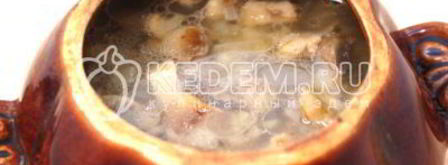 рис с грибами в горшочке. Шаг 7