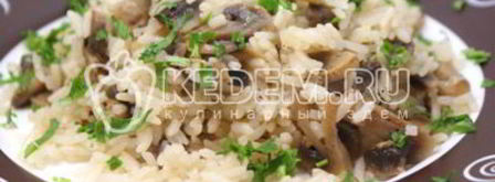 рис с грибами в горшочке. Шаг 8